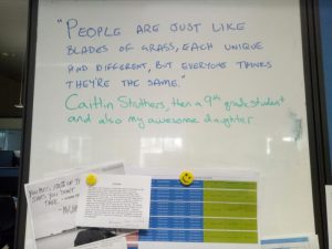 "People are just like blades of grass; each unique and different, but everyone thinks they're the same." Caitlin Struthers